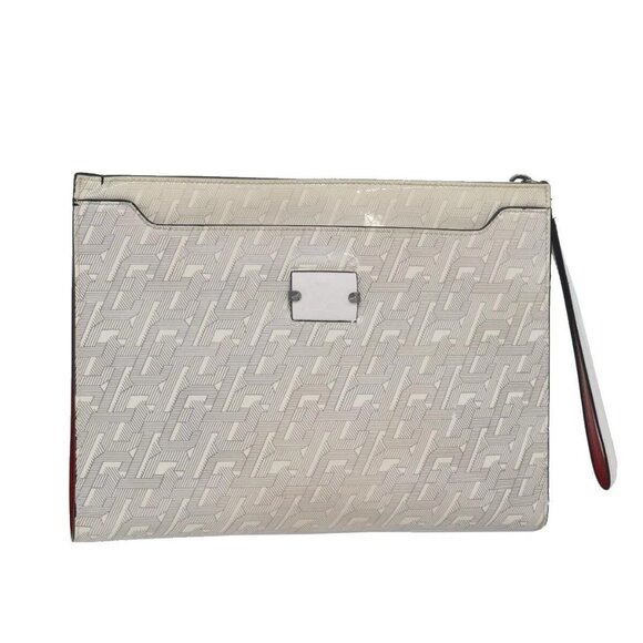 Christian Louboutin Clutch Bag Enamel White Auth - Picture 1 of 16